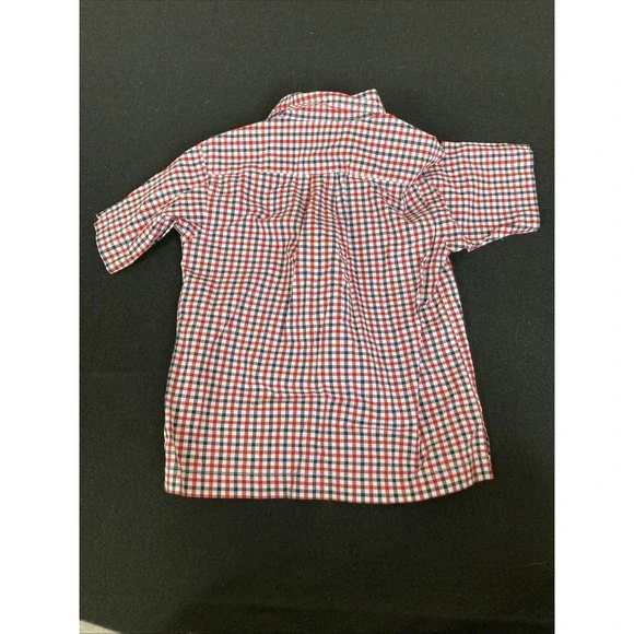 Polo Ralph Lauren Boys Short Sleeve Button Down Shirt Size 4 Red Blue Check Pony - Picture 6 of 6